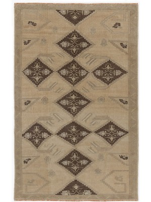 Atina Kahverengi Eskitme Yün Modern Desenli Yün Hav Toz Vermez Leke Tutmayan Salon Yolluk Mutfak El Dokuma Halı