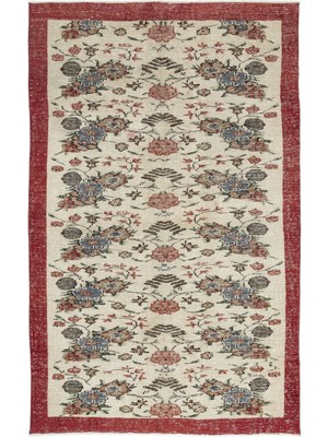 Atina Kırmızı Eskitme Yün Modern Desenli Yün Hav Toz Vermez Leke Tutmayan Salon Yolluk Mutfak El Dokuma Halı