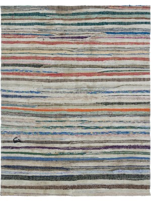 Teselya Bej Çizgili Yün Modern Desenli Yün Hav Toz Vermez Leke Tutmayan Salon Yolluk Mutfak El Dokuma Halı