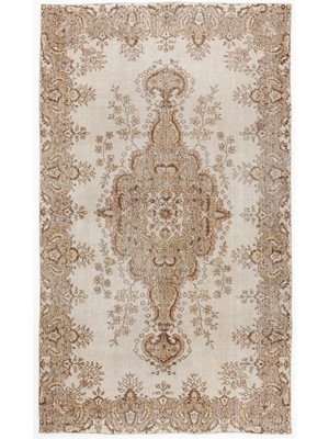 Atina Sarı Eskitme Yün Modern Desenli Yün Hav Toz Vermez Leke Tutmayan Salon Yolluk Mutfak El Dokuma Halı