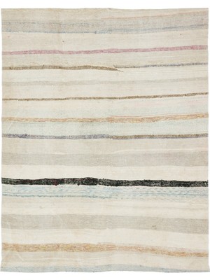 Hali.Net 160x206 cm Çok Renkli Vintage Anadolu Eskitme Yün Halı | Salon Yatak Odası Halısı | Doğal Yün El Yapımı El Dokuma Hav Vermez | UNİQUE-37262