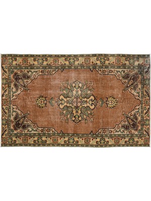 Kahverengi Göbekli Yün Modern Desenli Yün Hav Toz Vermez Leke Tutmayan Salon Yolluk Mutfak El Dokuma Halı