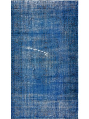 Atina Mavi Eskitme Yün Modern Desenli Yün Hav Toz Vermez Leke Tutmayan Salon Yolluk Mutfak El Dokuma Halı