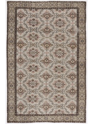 Hali.Net 177x270 cm Çok Renkli Bej Çiçekli Klasik Bordürlü Halı | Salon Yatak Odası Halısı | Hav Vermez | UNİQUE-3691