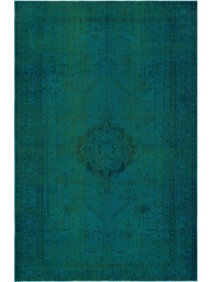 Hali.Net 188x286 cm Sarı Vintage Anadolu Eskitme Yün Halı | Salon Yatak Odası Halısı | Doğal Yün El Yapımı El Dokuma Hav Vermez | UNİQUE-31043
