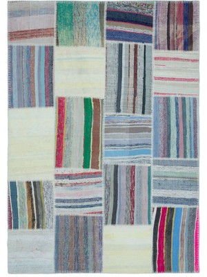 Teselya Bej Eskitme Yün Modern Desenli Yün Hav Toz Vermez Leke Tutmayan Salon Yolluk Mutfak El Dokuma Halı