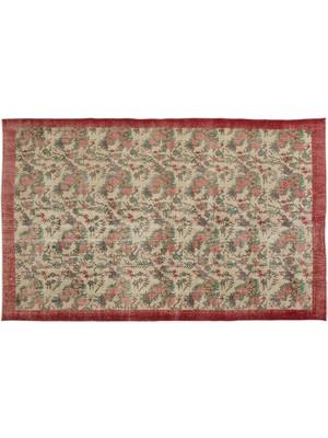 Kırmızı Eskitme Yün Modern Desenli Yün Hav Toz Vermez Leke Tutmayan Salon Yolluk Mutfak El Dokuma Halı