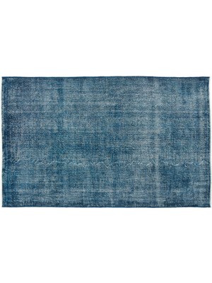 Turkuaz Eskitme Yün Modern Desenli Yün Hav Toz Vermez Leke Tutmayan Salon Yolluk Mutfak El Dokuma Halı