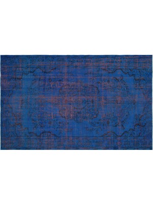 Mavi Göbekli Yün Modern Desenli Yün Hav Toz Vermez Leke Tutmayan Salon Yolluk Mutfak El Dokuma Halı