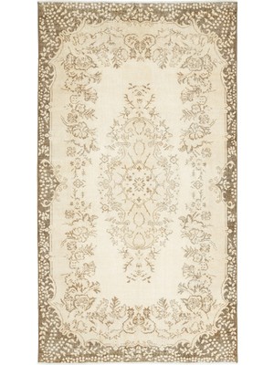 Atina Bej Eskitme Yün Modern Desenli Yün Hav Toz Vermez Leke Tutmayan Salon Yolluk Mutfak El Dokuma Halı