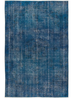 Atina Turkuaz Eskitme Yün Modern Desenli Yün Hav Toz Vermez Leke Tutmayan Salon Yolluk Mutfak El Dokuma Halı