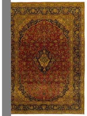 Hali.Net 283x292 cm Bordo Vintage Anadolu Yün Halı | Geniş Salon Yatak Odası Halısı | Doğal Yün El Yapımı El Dokuma Hav Vermez | UNİQUE-11492