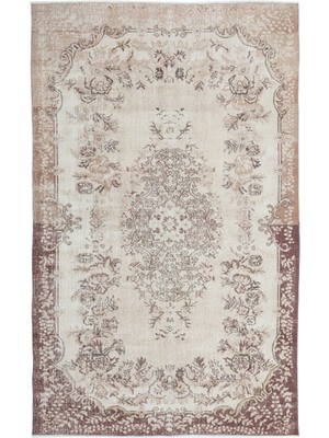 Hali.Net 183x291 cm Bej Vintage Anadolu Eskitme Yün Halı | Salon Yatak Odası Halısı | Doğal Yün El Yapımı El Dokuma Hav Vermez | UNİQUE-15857
