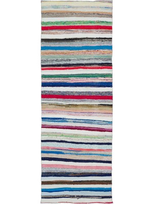 Hali.Net 131x372 cm Çok Renkli Atina Anadolu Yün Halı | Geniş Salon Yatak Odası Halısı | Doğal Yün El Yapımı El Dokuma Hav Vermez | UNİQUE-32095