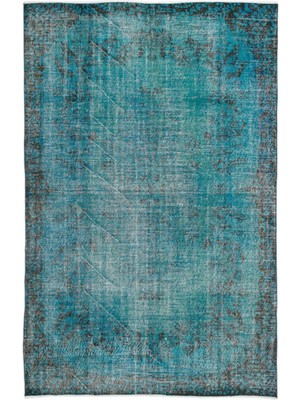 Epir Mavi Eskitme Yün Modern Desenli Yün Hav Toz Vermez Leke Tutmayan Salon Yolluk Mutfak El Dokuma Halı