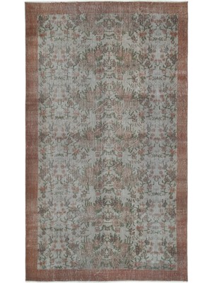 Hali.Net 163x290 cm Bej Açık Gri Çiçek Vintage Çiçekli Halı | Salon Yatak Odası Halısı | Hav Vermez | UNİQUE-17882