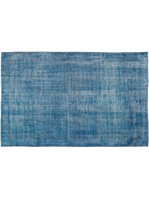 Mavi Eskitme Yün Modern Desenli Yün Hav Toz Vermez Leke Tutmayan Salon Yolluk Mutfak El Dokuma Halı