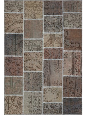 Atina Gri Eskitme Yün Modern Desenli Yün Hav Toz Vermez Leke Tutmayan Salon Yolluk Mutfak El Dokuma Halı