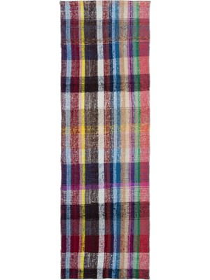 Teselya Kahverengi Çizgili Yün Modern Desenli Yün Hav Toz Vermez Leke Tutmayan Salon Yolluk Mutfak El Dokuma Halı