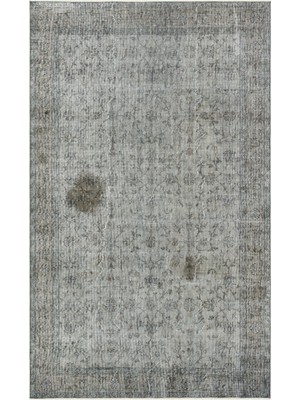 Hali.Net 159x260 cm Bej Açık Gri Bitkisel Vintage Eskitme Halı | Salon Yatak Odası Halısı | Hav Vermez | UNİQUE-35224