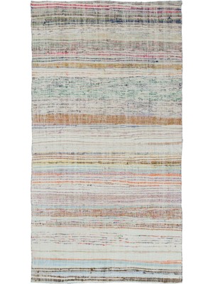 Teselya Bej Çizgili Yün Modern Desenli Yün Hav Toz Vermez Leke Tutmayan Salon Yolluk Mutfak El Dokuma Halı