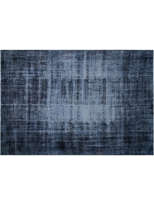 Mavi Eskitme Yün Modern Desenli Yün Hav Toz Vermez Leke Tutmayan Salon Yolluk Mutfak El Dokuma Halı