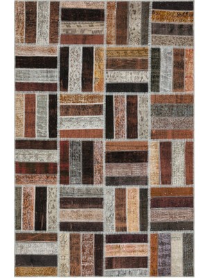 Atina Kahverengi Göbekli Yün Modern Desenli Yün Hav Toz Vermez Leke Tutmayan Salon Yolluk Mutfak El Dokuma Halı