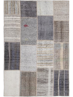 Bespoky Çok Renkli Patchwork Modern Geometrik Halı | Salon Yatak Odası Halısı | UNİQUE-1219