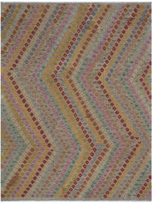 Girit Kahverengi Geometrik Yün Modern Desenli Yün Hav Toz Vermez Leke Tutmayan Salon Yolluk Mutfak El Dokuma Halı