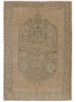 Hali.Net 175x255 cm Bej Atina El Dokuma Yün Halı | El Yapımı Doğal Yün Salon Halısı | Geleneksel Anadolu Hav Vermez | UNİQUE-3721
