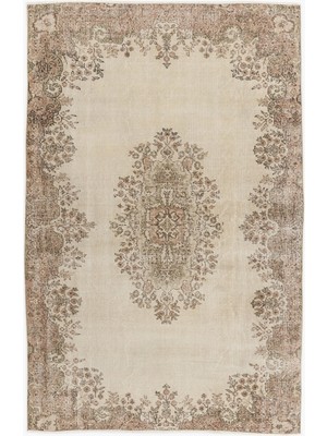 Hali.Net 162x252 cm Çok Renkli Bej Çiçekli Vintage Madalyonlu Halı | Salon Yatak Odası Halısı | Hav Vermez | UNİQUE-6704