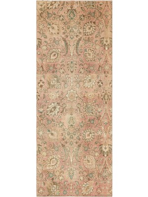 Iskece Yeşil Eskitme Yün Modern Desenli Yün Hav Toz Vermez Leke Tutmayan Salon Yolluk Mutfak El Dokuma Halı