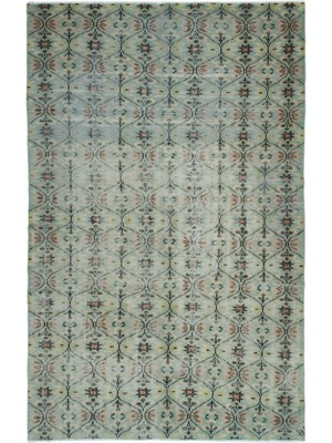 Atina Turkuaz Eskitme Yün Modern Desenli Yün Hav Toz Vermez Leke Tutmayan Salon Yolluk Mutfak El Dokuma Halı