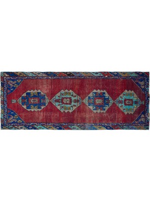 Kırmızı Göbekli Yün Modern Desenli Yün Hav Toz Vermez Leke Tutmayan Salon Yolluk Mutfak El Dokuma Halı