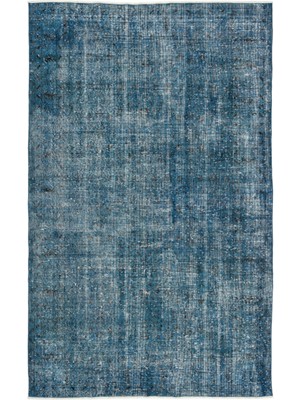 Atina Turkuaz Eskitme Yün Modern Desenli Yün Hav Toz Vermez Leke Tutmayan Salon Yolluk Mutfak El Dokuma Halı