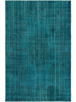 Hali.Net 172x265 cm Çok Renkli Turkuaz Soyut Vintage Eskitme Halı | Salon Halısı | Hav Vermez | UNİQUE-23079
