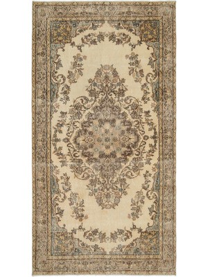 Hali.Net 171x320 cm Kırmızı Vintage Anadolu Eskitme Yün Halı | Salon Yatak Odası Halısı | Doğal Yün El Yapımı El Dokuma Hav Vermez | UNİQUE-18095