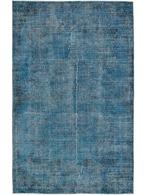 Atina Mavi Eskitme Yün Modern Desenli Yün Hav Toz Vermez Leke Tutmayan Salon Yolluk Mutfak El Dokuma Halı