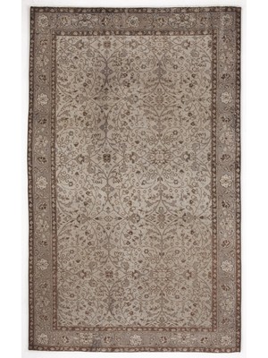 Girit Bej Çizgili Yün Modern Desenli Yün Hav Toz Vermez Leke Tutmayan Salon Yolluk Mutfak El Dokuma Halı