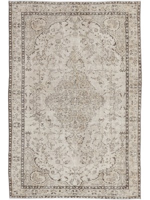 Hali.Net 176x265 cm Bej Bitkisel Vintage Medalyonlu Halı | Salon Yatak Odası Halısı | Hav Vermez | UNİQUE-8254