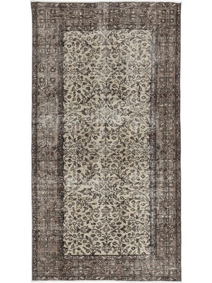 Hali.Net 137x260 cm Bej Vintage Anadolu Yün Halı | Salon Yatak Odası Halısı | Doğal Yün El Yapımı El Dokuma Hav Vermez | UNİQUE-9534