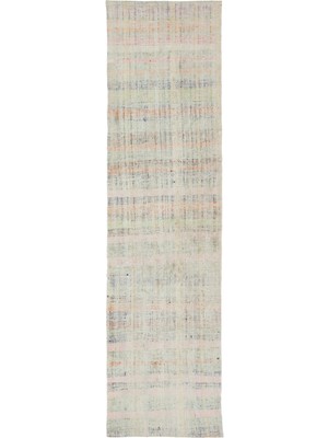 Hali.Net 78x292 cm Gri Teselya Anadolu Yün Halı | Yolluk Koridor Mutfak Halısı | Doğal Yün El Yapımı El Dokuma Hav Vermez | UNİQUE-37005