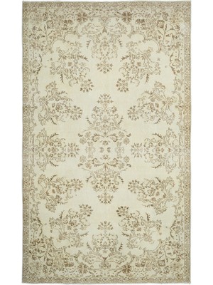 Vintage Yeşil Çiçekli Yün Modern Desenli Yün Hav Toz Vermez Leke Tutmayan Salon Yolluk Mutfak El Dokuma Halı