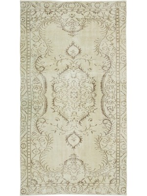 Hali.Net 150x274 cm Bej Krem Çiçekli Geleneksel Klasik Halı | Salon Yatak Odası Halısı | Hav Vermez | UNİQUE-17405
