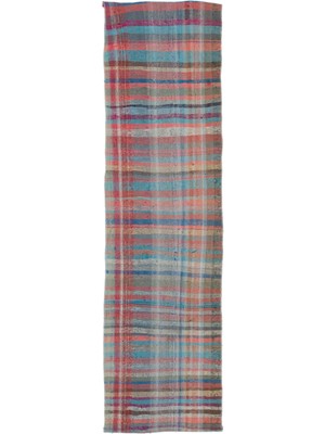 Hali.Net 85x262 cm Sarı Çok Renkli Soyut Bohem Çizgili Halı | Mutfak Yolluk Halısı | Hav Vermez | UNİQUE-32387
