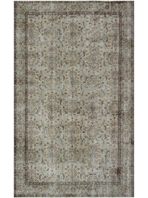 Atina Turkuaz Eskitme Yün Modern Desenli Yün Hav Toz Vermez Leke Tutmayan Salon Yolluk Mutfak El Dokuma Halı