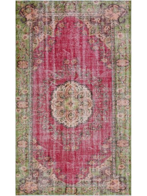 Girit Kırmızı Çiçekli Yün Modern Desenli Yün Hav Toz Vermez Leke Tutmayan Salon Yolluk Mutfak El Dokuma Halı