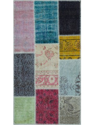 Kavala Kırmızı Göbekli Yün Modern Desenli Yün Hav Toz Vermez Leke Tutmayan Salon Yolluk Mutfak El Dokuma Halı