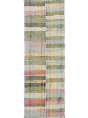 Teselya Gri Patchwork Yün Modern Desenli Yün Hav Toz Vermez Leke Tutmayan Salon Yolluk Mutfak El Dokuma Halı