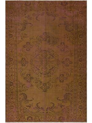 Atina Kahverengi Eskitme Yün Modern Desenli Yün Hav Toz Vermez Leke Tutmayan Salon Yolluk Mutfak El Dokuma Halı